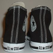Simple Details High Top Chucks  Rear view of black simple details high tops.