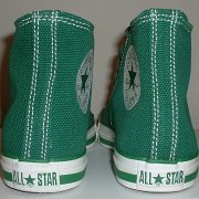 Simple Details High Top Chucks  Rear view of green simple details high tops.