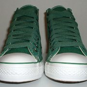 Simple Details High Top Chucks  Front view of green simple details high tops.