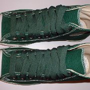 Simple Details High Top Chucks  Top view of green simple details high tops.