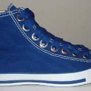 Simple Details High Top Chucks  Outside view of a right royal blue simple details high top.