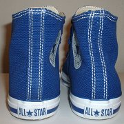 Simple Details High Top Chucks  Rear view of royal blue simple details high tops.
