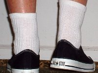 Socks for Your Chucks  Crew socks with black low cuts, rear view.