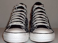 Tear Away High Top Chucks  Front view of black and white tear away high tops.