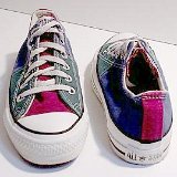 Tri-Color Chucks  New green, maroon, and blue tri-color low cuts.Tri-Color Low Cut in Green, Maroon, and Blue
