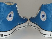 Victorian Blue High Top Chucks  Angled rear view of Victoria blue high tops.
