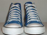 Victorian Blue High Top Chucks  Front view of Victoria blue high tops.