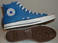 Victorian Blue High Top Chucks  Inside ptach and sole views of Victoria blue high tops.