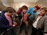 Walk the Moon  The band posing in an elevator.