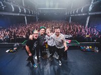 Walk the Moon  Band photo with crowd in the background. : Anna Lee Media photography, NYC, Talking is Hard, Terminal 5, WTM, Walk the Moon, band, concert, tour