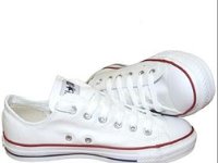 White Low Cut Chucks  Side and top views of new optical white low cut chucks.