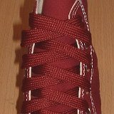 Fat (Wide) Burgundy (Maroon) Shoelaces on Chucks  Maroon high top with fat burgundy laces.