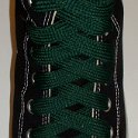 Fat (Wide) Hunter Green Shoelaces on Chucks  Black high top with fat hunter green shoelaces.