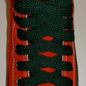 Fat (Wide) Hunter Green Shoelaces on Chucks  Red high top with fat hunter green shoelaces.