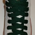 Fat (Wide) Hunter Green Shoelaces on Chucks  Optical white high top with fat hunter green shoelaces.