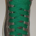 Fat (Wide) Kelly Green Shoelaces on Chucks  Charcoal grey high top with Kelly green wide shoelaces.