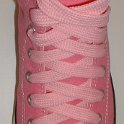 Fat (Wide) Pink Shoelaces on Chucks  Pink high top with fat pink shoelaces.