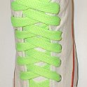 Fat (Wide) Neon Lime Shoelaces on Chucks  Optical white high top chuck with fat neon lime shoelaces.