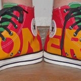 CTAS Wordmark High Tops  Showing the word Converse.