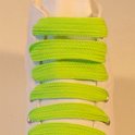 Extra Fat Shoelaces on High Top Chucks  Optical white high top with neon lime extra fat shoelaces.