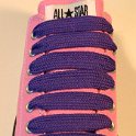 Extra Fat Laces on Low Top Chucks  Pink low top chuck with purple extra fat shoelaces.